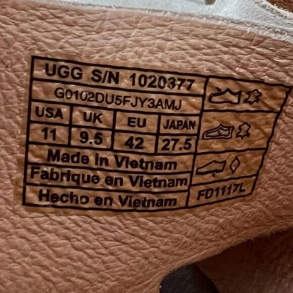 UGG Sandra Taupe Nubuck Heeled Ankle Strap Sandals Size 11 - Picture 7 of 7